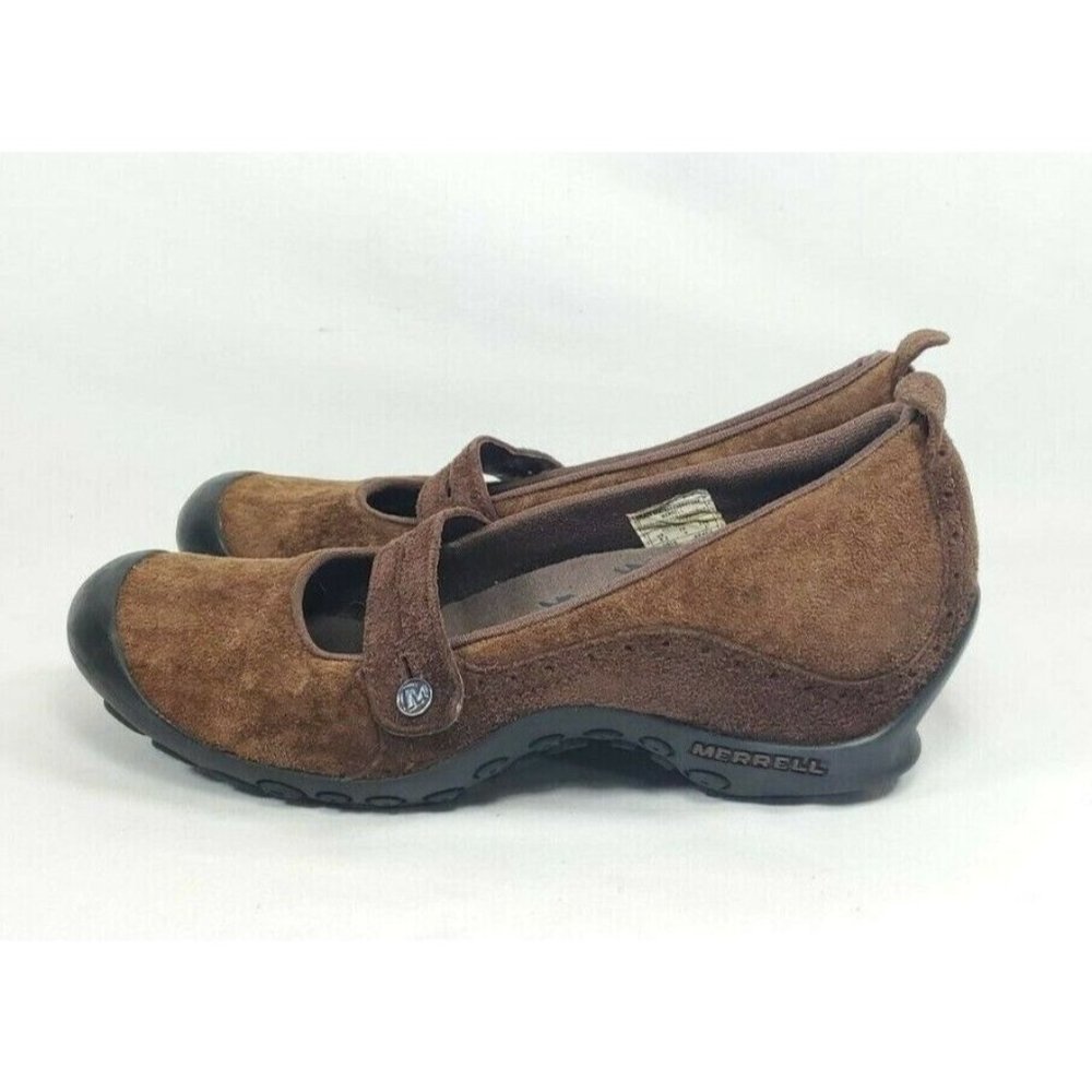 Merrell Plaza Bandeau Mary Jane Slip On Shoes Women's Size 6.5 Brown Suede - Picture 3 of 8